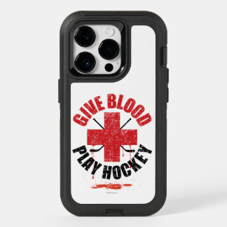 Give Blood Play Hockey OtterBox iPhone 14 Pro Case