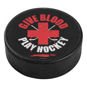 Give Blood Play Hockey Puck