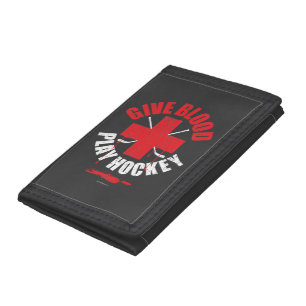 Give Blood Play Hockey Trifold Wallet