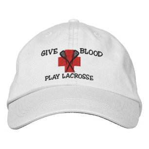 Give Blood Play Lacrosse Embroidered Cap