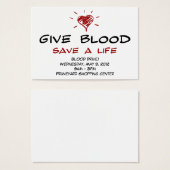 Give Blood Save A Life Blood Drive Chubby Template (Front & Back)