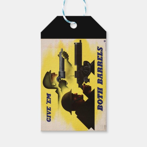 Give Both Barrels WW2 Military  Factory workers Gift Tags