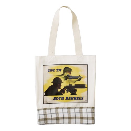 Give Both Barrels WW2 Military  Factory workers Zazzle HEART Tote Bag