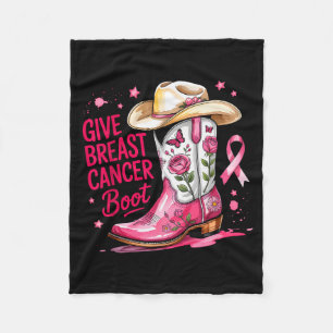 Give Breast Cancer The Boot Breast Cancer Nk Ribbo Fleece Blanket