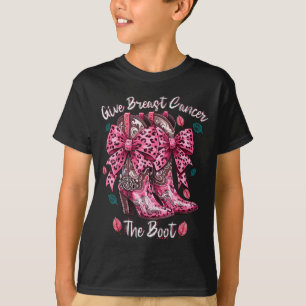 Give Breast Cancer The Boot Nk Cowgirl Western Tee