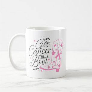 Give Breast Cancer The Boot Pink Ribbon Awareness Coffee Mug