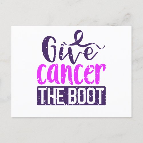 Give Cancer The Boot Breast Cancer Awareness Announcement Postcard