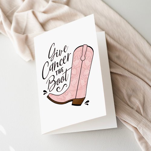 Give Cancer the Boot Breast Cancer Awareness Card