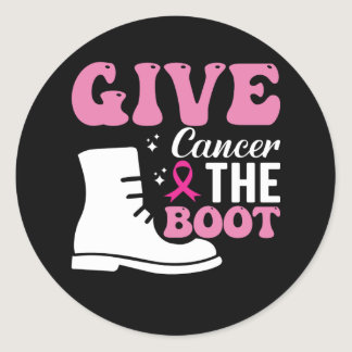 give cancer the boot breast cancer awareness classic round sticker