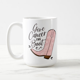 Give Cancer the Boot Breast Cancer Awareness Coffee Mug