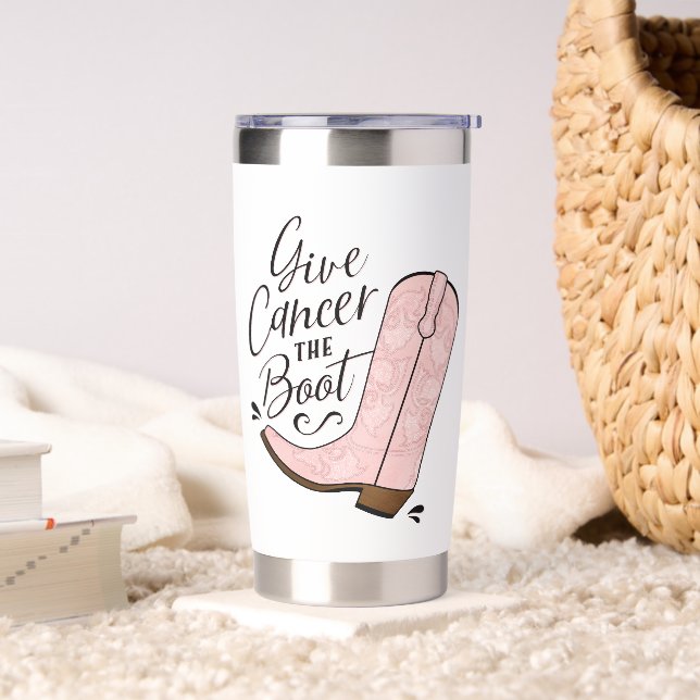 Give Cancer the Boot Breast Cancer Awareness Insulated Tumbler (Living Room)