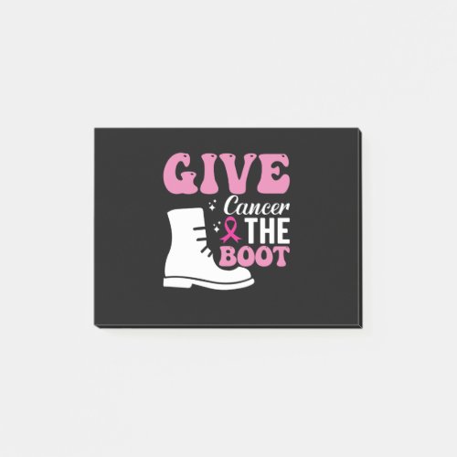 give cancer the boot breast cancer awareness post_it notes