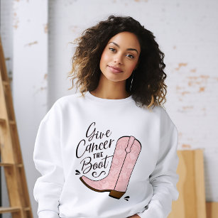 Give Cancer the Boot Breast Cancer Awareness Sweatshirt