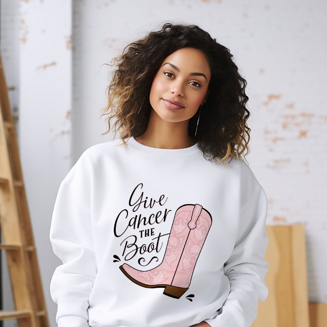 Give Cancer the Boot Breast Cancer Awareness Sweatshirt (Creator Uploaded)