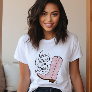 Give Cancer the Boot Breast Cancer Awareness T-Shirt