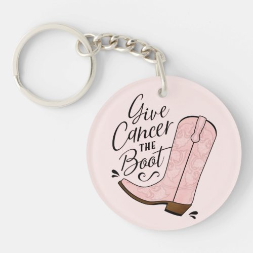 Give Cancer the Boot Breast Cancer Support Gift Keychain