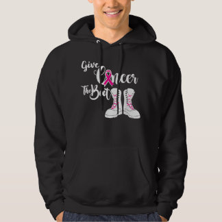 Give Cancer the Boot Military Breast Cancer Awaren Hoodie