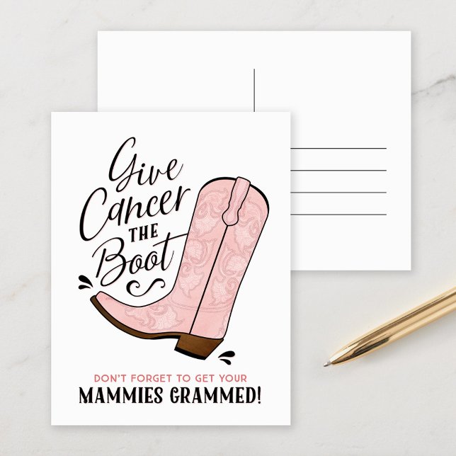 Give Cancer the Boot Postcard (Creator Uploaded)