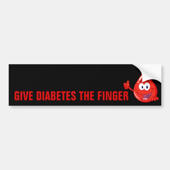 Give Diabetes the Finger Bumper Sticker (Front)