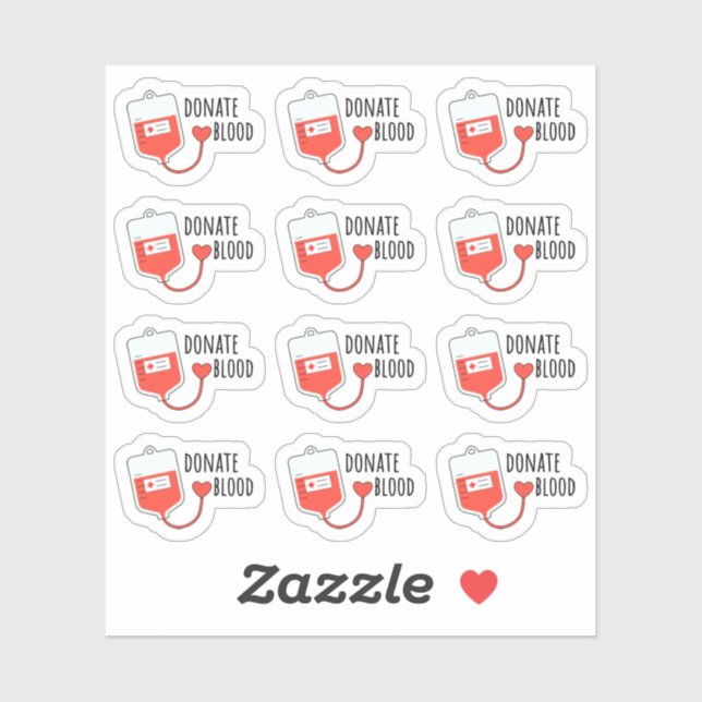 Give Donate Blood Donation Bag Calendar Planner Sticker (Sheet)