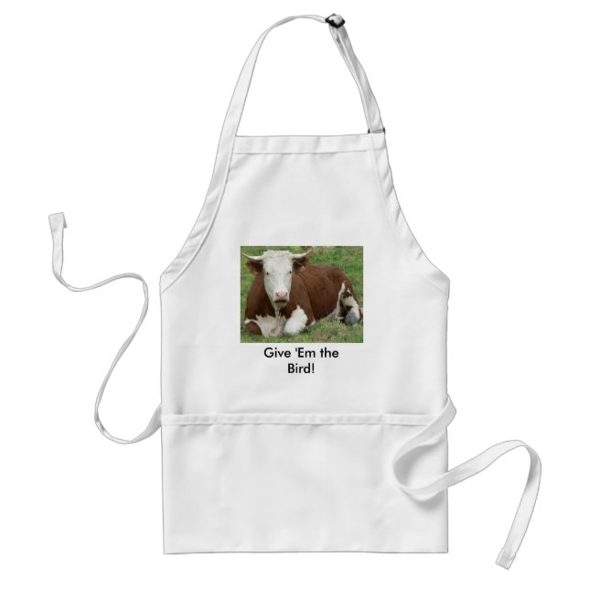 Give 'Em the Bird For Thanksgiving! Adult Apron (Front)
