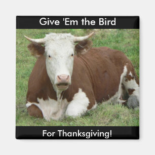 Give 'Em the Bird For Thanksgiving Magnet