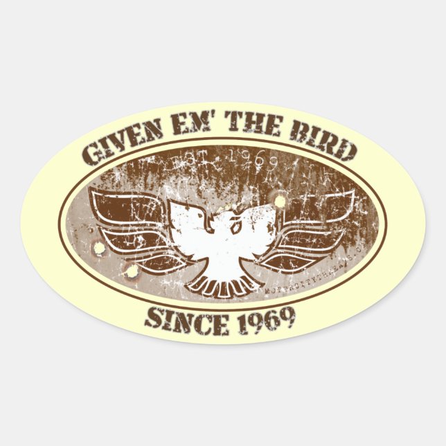 Give Em the Bird Toolbox Oval Sticker (Front)