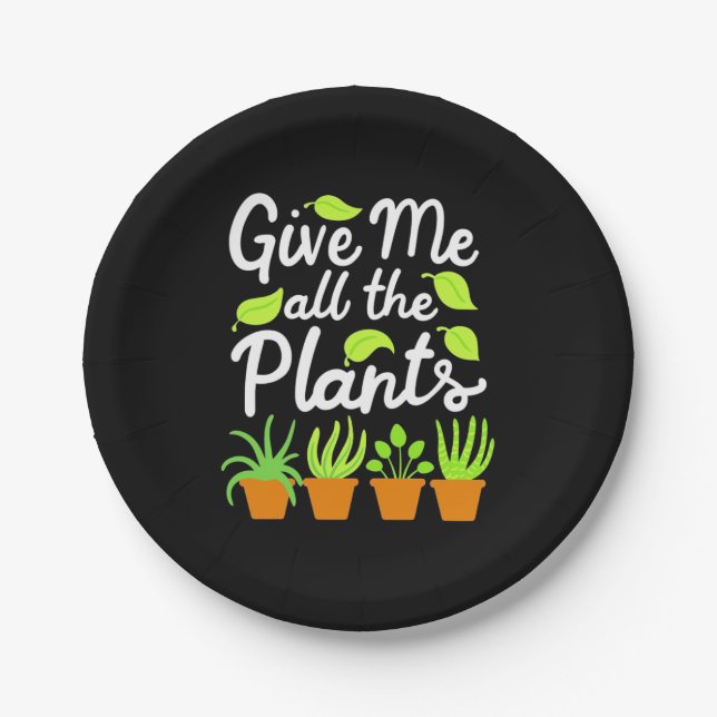 Give Gardener All The Plants Paper Plates (Front)