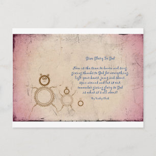 Give Glory to God Poem by Kathy Clark Postcard
