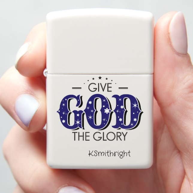Give God The Glory Design Zippo Lighter (In Hand)