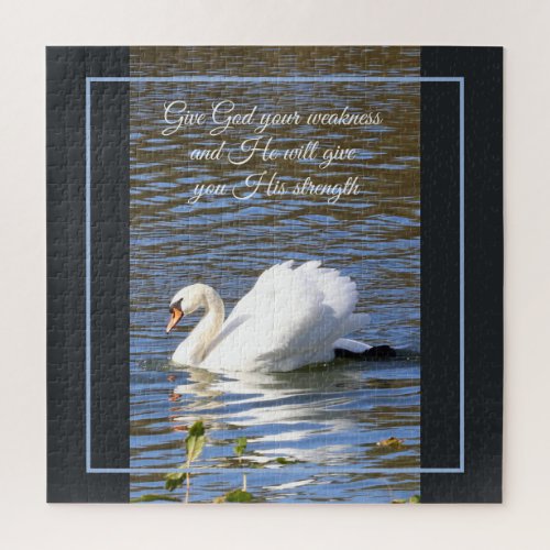 Give God Your Weakness Swan Jigsaw Puzzle