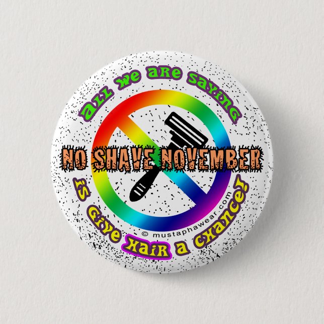 "Give hair a chance!" Button (Front)
