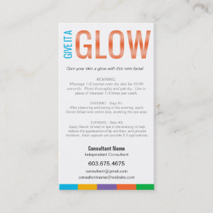 GIVE IT A GLOW - Mini Facial Instruction Card
