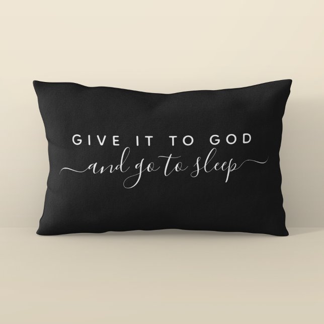 Give It To God Good Night Minimalist Faith Quote Pillow Case (Pillowcase available in standard and king size)