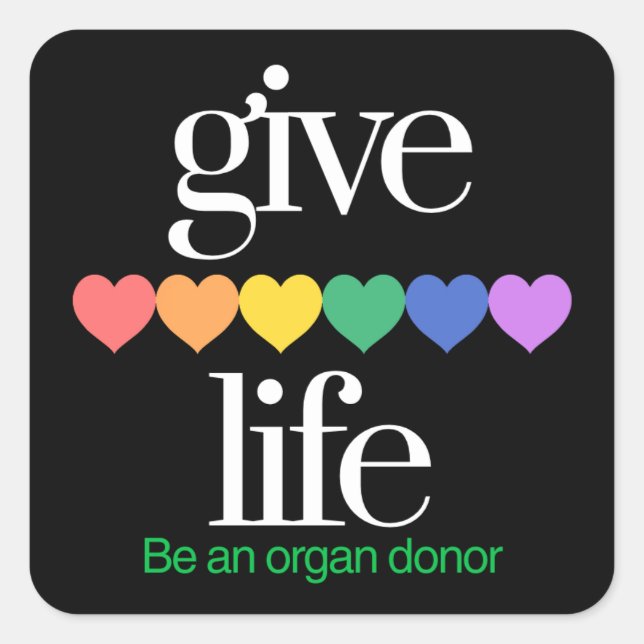 Give Life Organ Donor Awareness Stickers (Front)