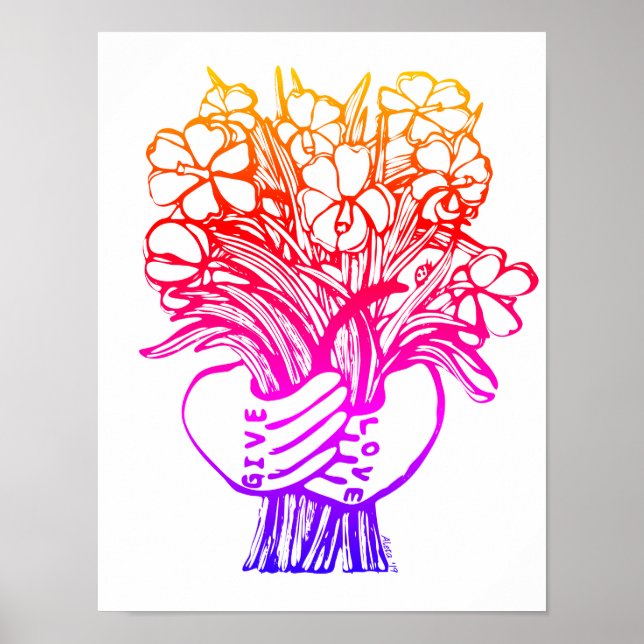 "Give Love" Art Print by Aleta (Front)