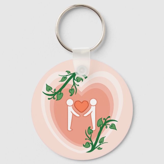 Give love Heart  Keychain (Front)