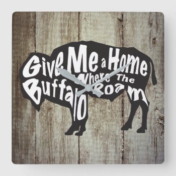 Give Me A Home Where Buffalo Roam Wall Clock by WillowTreePrints at Zazzle