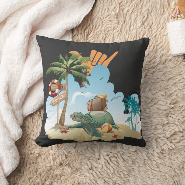 Give Me A Shaka Beach  Throw Pillow (Blanket)