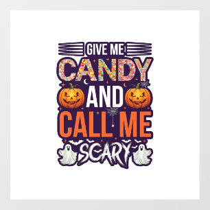 Give Me Candy Call Scary Halloween Ghost Pumpkin_1 Floor Decals