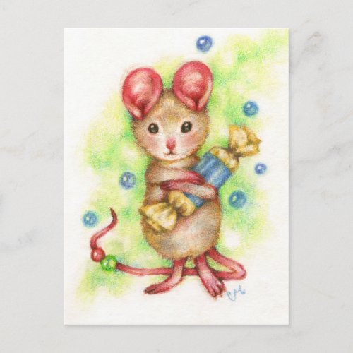 Give Me Candy - Cute Mouse Art Postcard