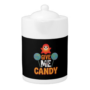 Give Me Candy Halloween Ghost_1 Teapot