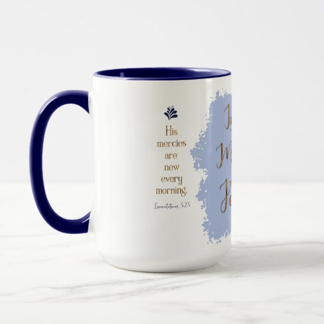 "Give Me Jesus" 15 oz Combo Mug (Navy/Blue) (Left)