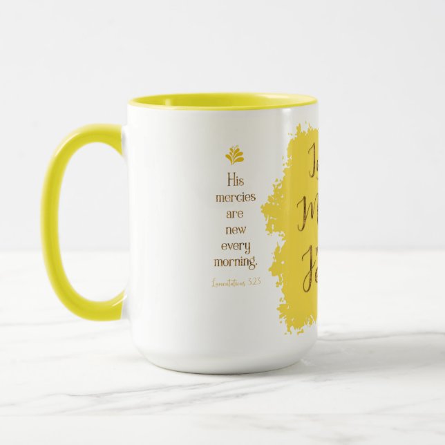 "Give Me Jesus" 15 oz Combo Mug (Yellow) (Left)