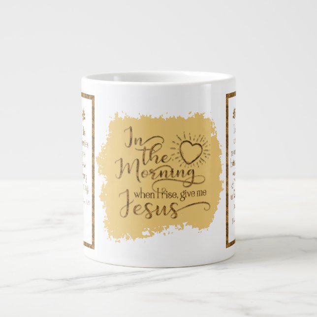 "Give Me Jesus" Jumbo Mug (Gold) (Front)