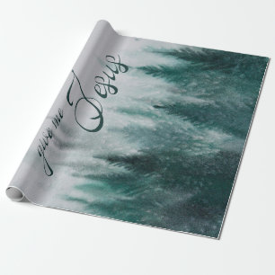 Give Me Jesus Pine Tree Wrapping Paper