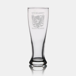 Give me liberty of give me death Etched Glassware