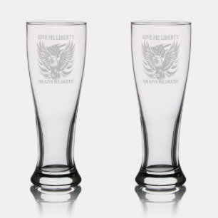 Give me liberty or give me death Etched Glassware