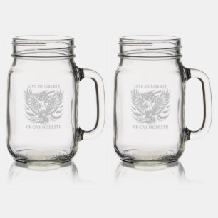 Give me liberty or give me death Etched Glassware