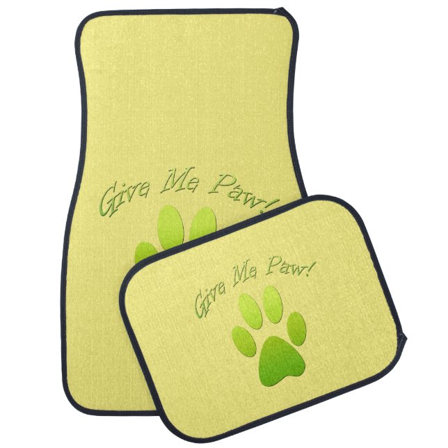 Give Me Paw  (green) Car Mat (Set)